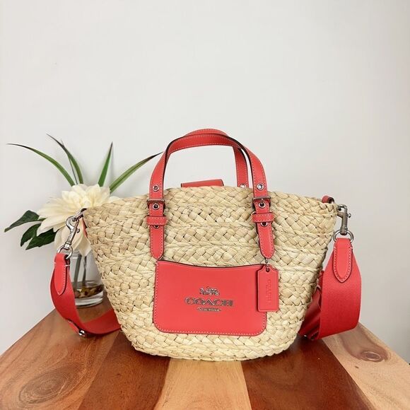 NWT Coach Small Straw Tote Bag‎